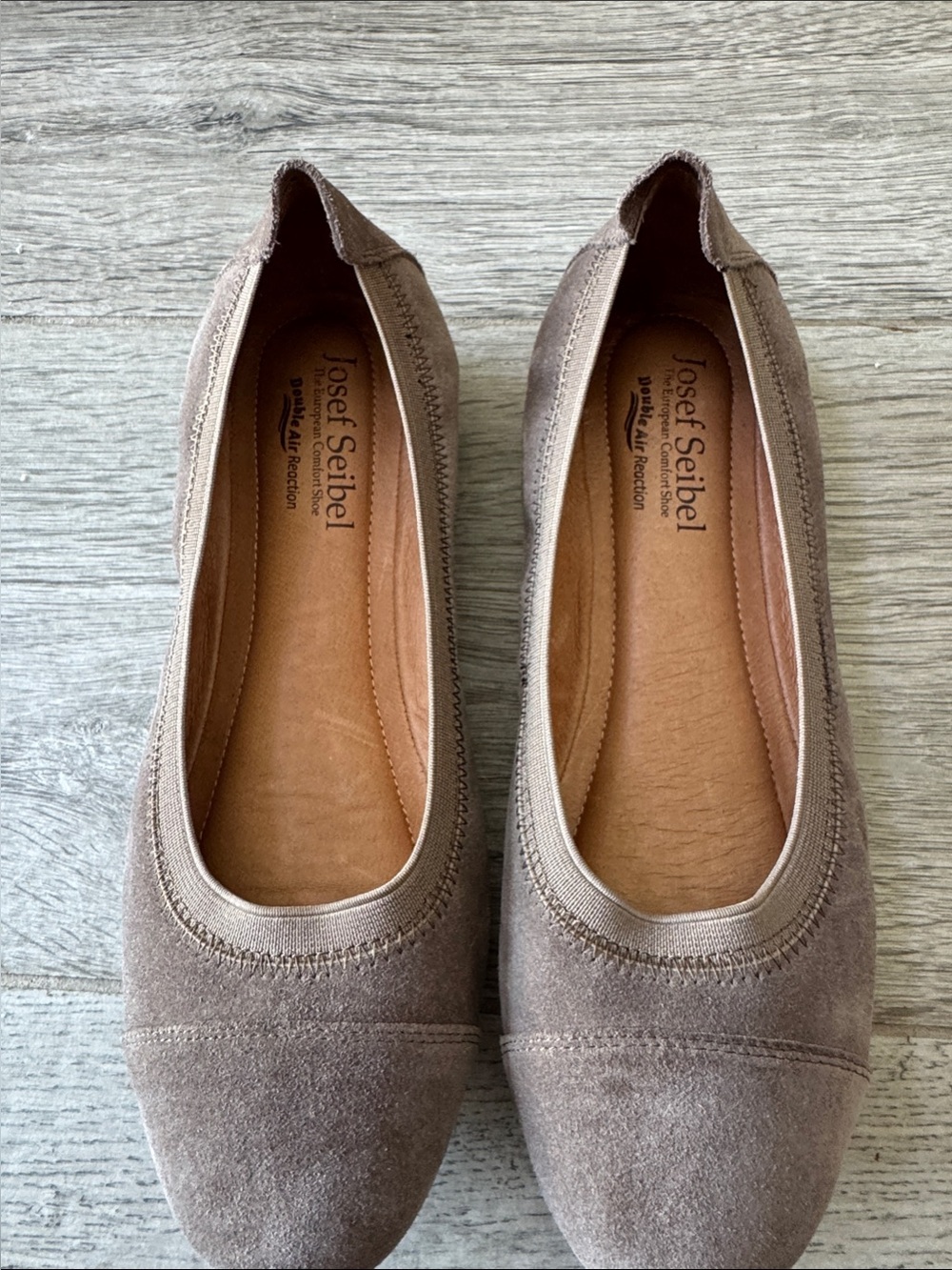 Josef Seibel Taupe Suede Slip-On Ballet Flats